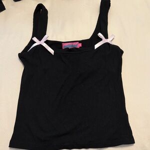 Edikted Black Camisole with Pink Bow Details